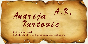 Andrija Kurtović vizit kartica